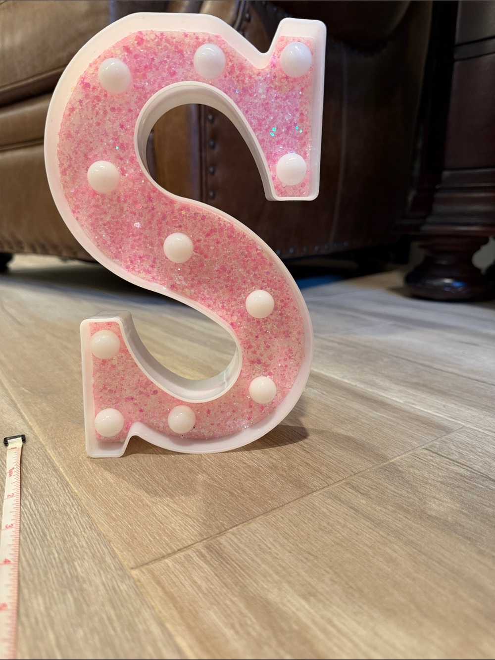 Pink Glitter Letter S Party Light - Home Party Supplies - Picture 4 of 4
